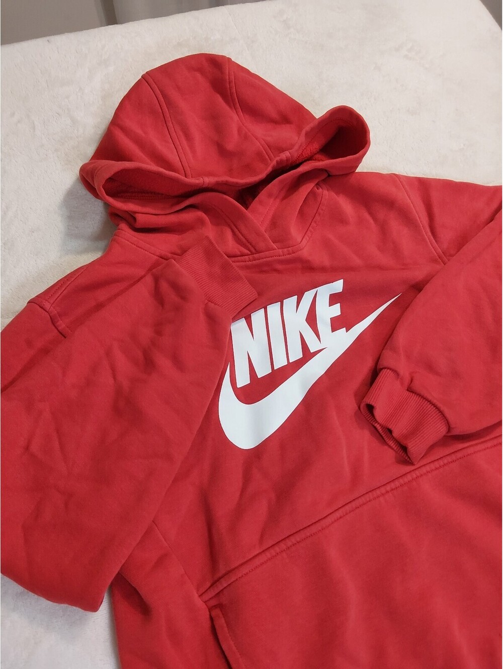 Nike Red Pullover Hoodie Sweatshirt L - 0016
